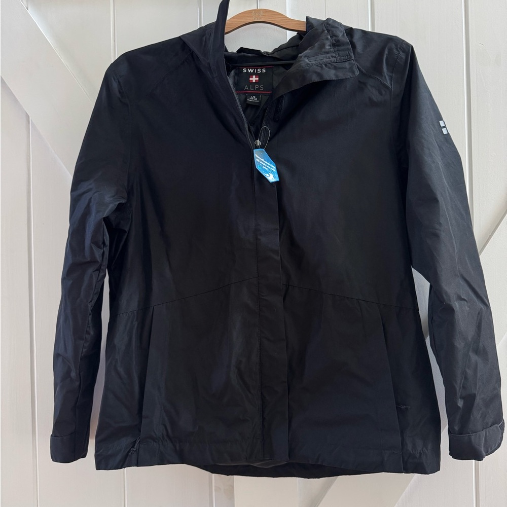 Swiss Alps Kids Large (12-14) Waterproof Windbreaker Black Jacket